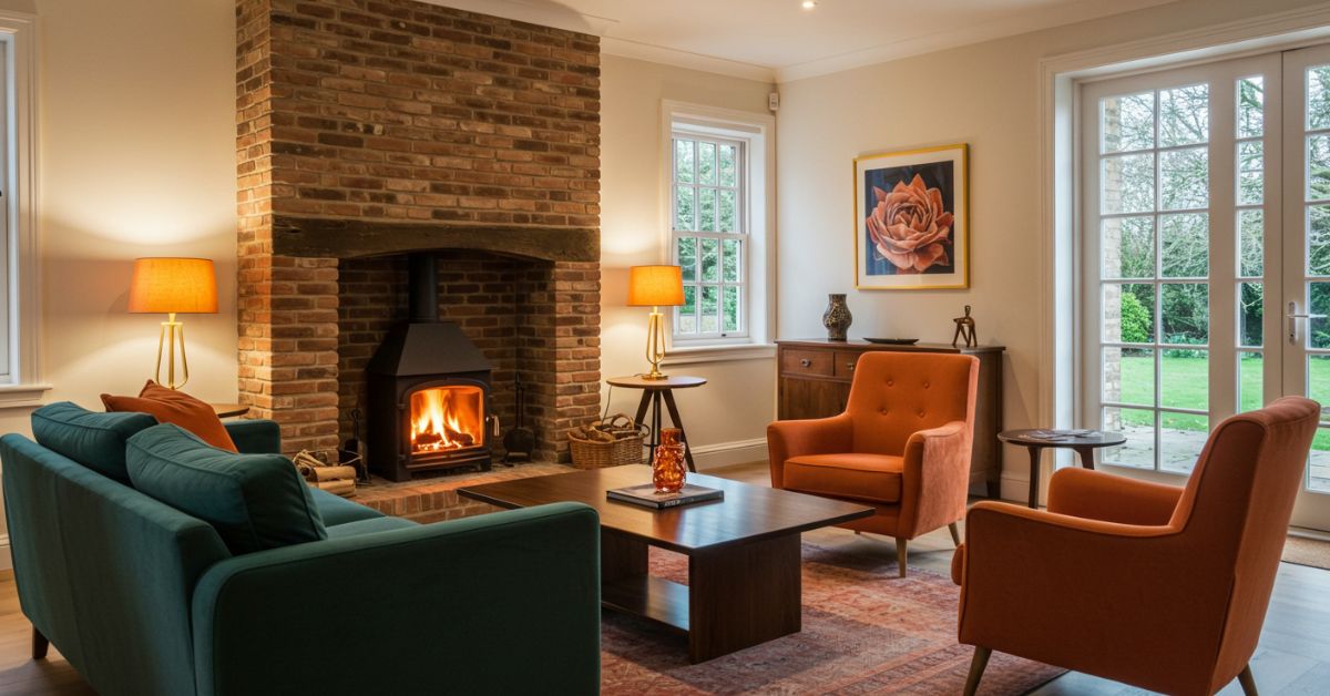 living room furniture ideas with fireplace